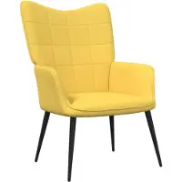 vidaXL Relaxstoel stof mosterdgeel