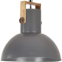 vidaXL Hanglamp industrieel rond 25 w e27 52 cm mangohout grijs