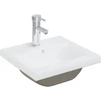 vidaXL Inbouwwastafel met kraan 42x39x18 cm keramiek wit