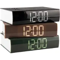 Karlsson Alarmklok Book LED | KARLSSON kunststof grijs 20x5x14 cm tafelklokken | NADUVI
