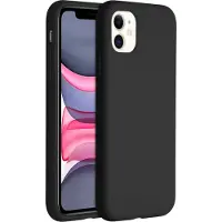 Accezz Liquid Silicone Backcover voor de Apple iPhone 11 - Zwart