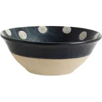 Nordal Grainy schaal dots donkerblauw/zand -set van 4 stuks