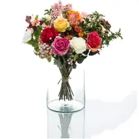 Emerald kunstboeket flame roses