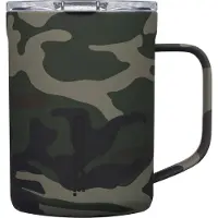 Corkcicle WOODLAND CAMO Koffiebeker-Camouflage- - Koffiemok To Go - Thermosbeker - RVS & driewandig Koffie Beker - 475ml - Woodland Camo
