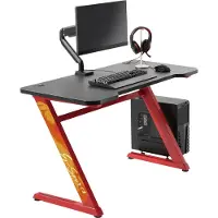 Vdd Computer game bureau gaming desk Thomas rood zwart ideaal voor uw game set up 120 cm x 60 cm
