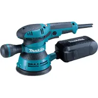 Makita BO5041 professionele elektrische excenterschuurmachine, 300 watt, schuurvlak van 125 mm, variabele snelheid, stofafzuiging