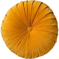 Dutch decor - KAJA - Sierkussen rond velvet Ø40 cm - Golden Glow - geel