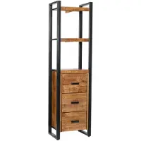 LivingFurn boekenkasten nairobi 3 laden 200cm mangohout