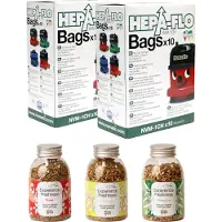 Numatic - 2x Stofzuigerzakken + 3x Geurkorrels Flower/Eucalyptus/Limonella - Hepa flo bags - Voor Henry/Hetty - NVM 1CH X10 - JAARPAKKET