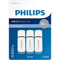 Philips FM32FD70E - USB 2.0 32GB - Snow - Grijs - 3 stuks