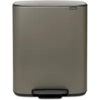 Brabantia Bo Poubelle à Pédale 2 x 30 Litres Platine