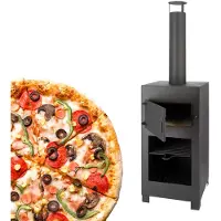 Esschert Design Tuinhaard Met Pizzaoven Fancy Flames Zwart 38 X 40,5 X 138 Cm