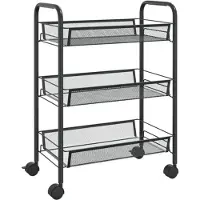 vidaXL Keuken Trolley IJzer - Zwart, 46 x 26 x 64 cm