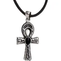 EtNox zilveren hanger Ankh met Onyx (K5453)