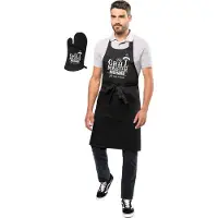 Kariban Naamcadeau - BBQ schort met BBQ handschoen - Verjaardag - Vaderdag - Grillmaster - Sausage - met naam