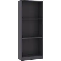 vidaXL Boekenkast met 3 schappen 40x24x109 cm bewerkt hout grijs