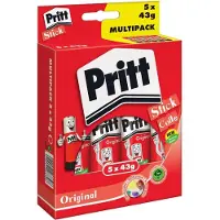 Pritt Lijm Stick Original 5x43 gram | Voordeel Blister |Lijmstick & Plakmiddel | School & Kantoor Lijmstift | Makkelijk & Milieuvriendelijk te gebruiken Lijmstift.