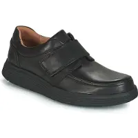 Clarks Shoes Clarksvoor mannen. 26136986 Leren schoenen Un Abode Strap Loafer zwart (42), Leer, Plat, Klittenband, Casual