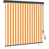 vidaXL Rolgordijn voor buiten 160x250 cm wit en oranje