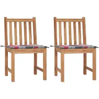 vidaXL Tuinstoelen 2 st met kussens massief teakhout
