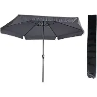 Lesli Living Parasol Gemini Donkergrijs/Antraciet Ø300 cm in Hoogte Verstelbaar met Gratis Opberghoes
