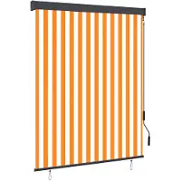 vidaXL Buitenrolgordijn, 140x250 cm, wit en oranje