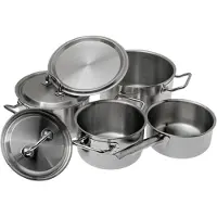 Spring Brigade Premium pannenset met rvs deksels 4-delig rvs