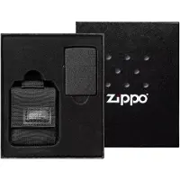 Zippo Tactical Black Pouch and Black Crackle Windproof 49402-000002, aansteker gift set