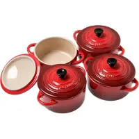 Le Creuset Les Céramiques minicocotteset 10 cm, kersenrood
