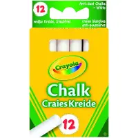 Crayola Set de 12 craies anti-poussières Blanches