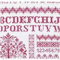Clayre & Eef servetten (6) 40x40 cm spl - wit, rood - katoen, 100% katoen