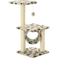 vidaXL Kattenkrabpaal met sisal krabpalen 65 cm pootafdrukken beige