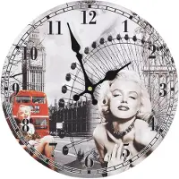 vidaXL Wandklok vintage stijl Marilyn Monroe 30 cm