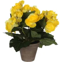 Mica Decorations Kunstplant begonia geel in pot