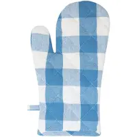 Clayre & Eef Ovenwant 16*30 cm Blauw Katoen Ovenhandschoen Moederdag cadeau Blauw Ovenhandschoen Moederdag cadeau