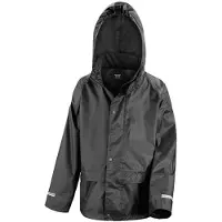Result Regenjas winddicht voor kinderen - Zwart - Regenpak - Regenkleding XL (152-164) - Regenpakken