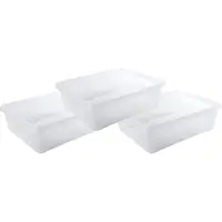 Hega hogar 3x Voedsel plastic bewaarbakjes laag 2,5 liter transparant 24 x 20 x 8 cm - Vershoudbakjes
