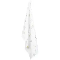 Clayre & Eef Theedoek 50x70 cm Wit Groen Katoen Bloemen Keukenhanddoek Wit Keukenhanddoek