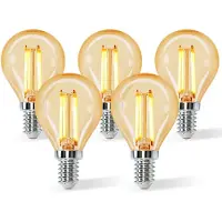 Aigostar LED Filament G45 4W - E14 fitting - 2200K - Amber - Set van 5 stuks