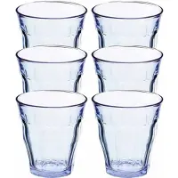 Duralex 6x Drinkglazen/waterglazen blauw Picardie 310 ml - Drinkglazen