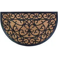 Best For Boots Klassieke print halfronde deurmat rubber/kokos 75 x 45 cm - Deurmatten