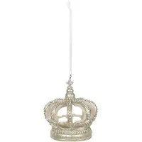 Clayre & Eef Decoratie Hanger Ø 6*8 Cm Wit Kunststof Kersthanger