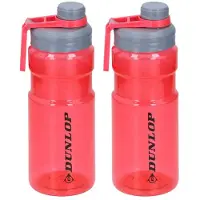 Dunlop Set van 2x Transparant rode bidon/drinkfles 1100 ml - Drinkflessen
