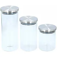 Alpina Set van 3x stuks glazen snoepjes / pasta potten - Voorraadpot
