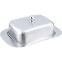KINGHOFF 1209 - Botervloot met deksel - RVS - Foodsafe - Past een groot stuk boter in.