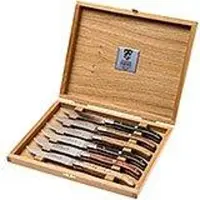 Claude Dozorme Laguiole Steakmesset 6-delig, verschillende houtsoorten