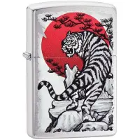 Zippo Asian Tiger Design Brushed Chrome 29889-000002, aansteker