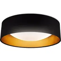B.K. Licht Plafondlamp Kari, zwart, Woon-/ Eetkamer, Textiel / Stof / Zijde, Modern, plafondlamp