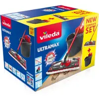 UltraMax Complete set - Vlakke microvezelmop+emmer met pers