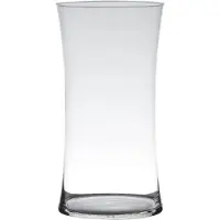 Hakbijl Glass Luxe stijlvolle bloemenvaas/bloemenvazen 40 x 15 cm transparant glas - Vazen